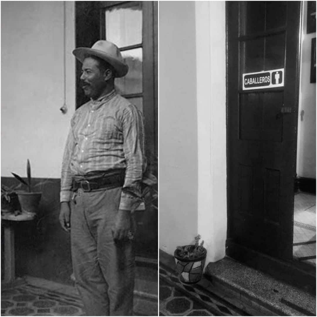 Restaurante Villa de Santiago en Saltillo: cocina tradicional en la casona más antigua de la ciudad 2 El general Francisco Villa en la puerta de la recámara de la Casa de Santos Rojo, 1914