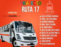 Ruta 17 Saltillo: recorrido, frecuencia y cómo consultar el mapa del camión 1 Ruta 17 Saltillo: recorrido, frecuencia y cómo consultar el mapa del camión 1