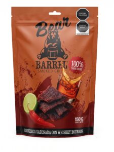 Carne seca sazonada con Whiskey y chiles secos