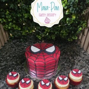 Pastel y Cupcakes de Spiderman