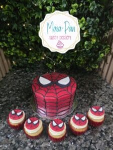 Pastel y Cupcakes de Spiderman