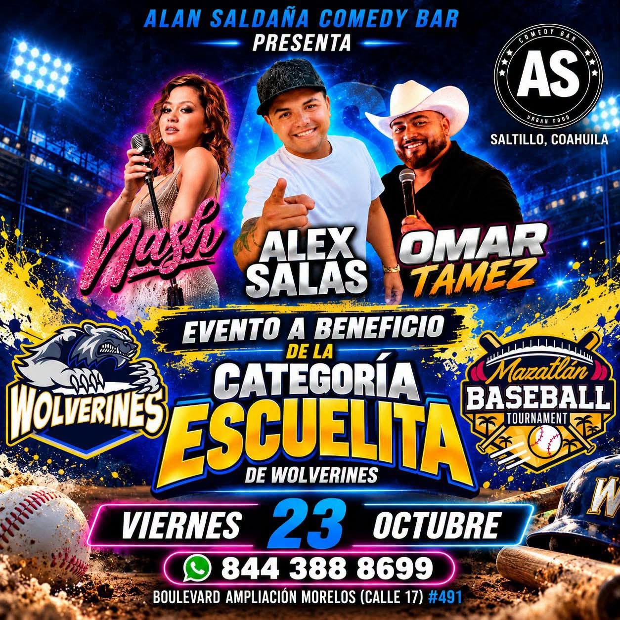 Evento a Beneficio de la Escuelita de Wolverines en AS Comedy Bar, 23 de octubre 1 Alan Saldaña Comedy Bar
